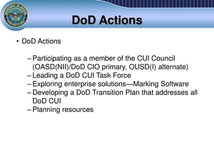 what dod instruction implements the dod cui program